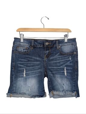 Guess Y2K Low Rise Distressed Rolled Hem Denim Cutoff Shorts | Size 29